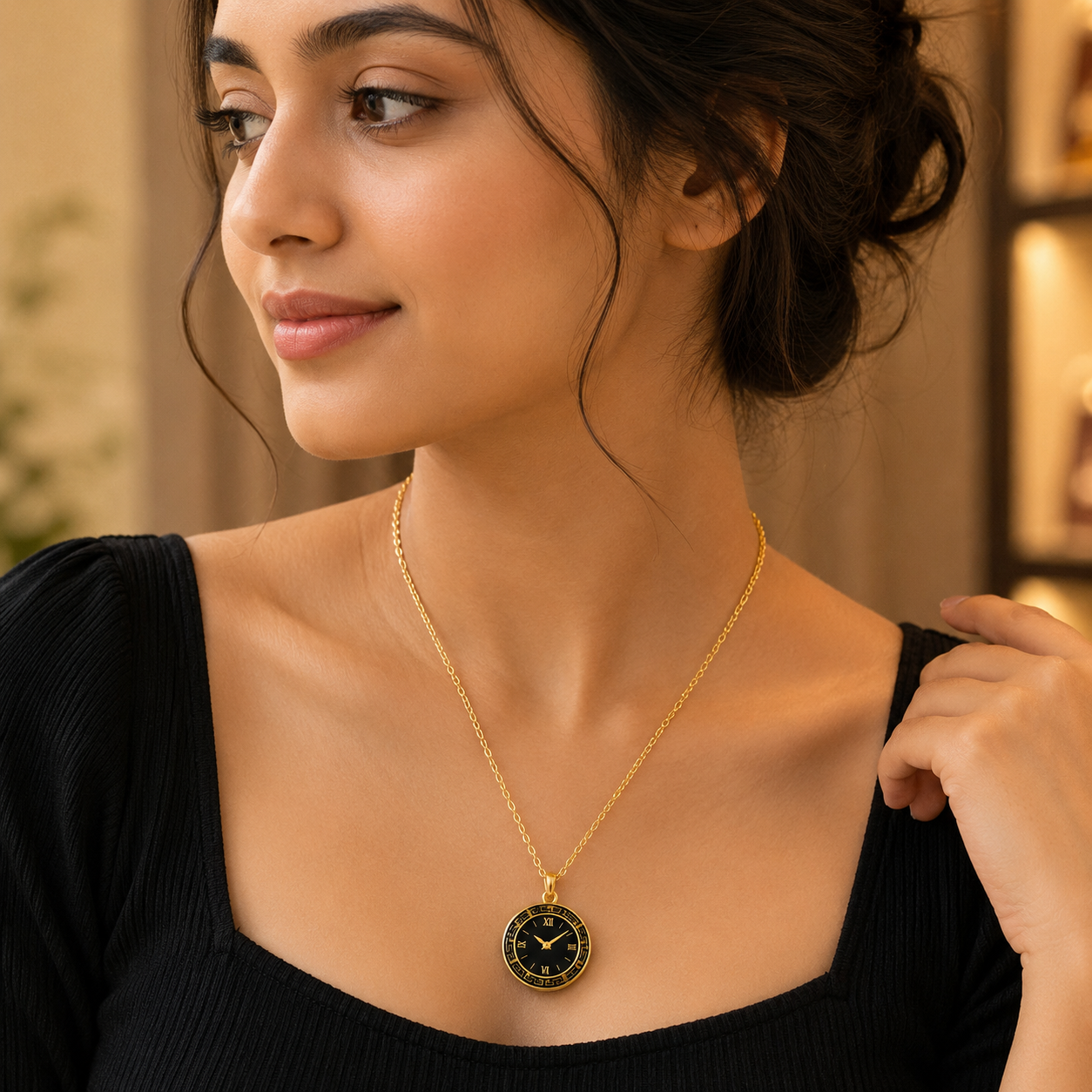 Royal Midnight Timepiece Necklace